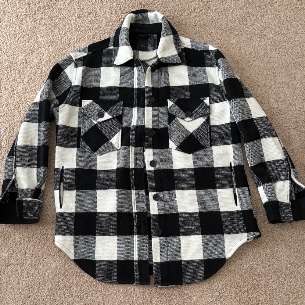 RDI Nordstrom B&W Buffalo Check Shacket size Sm NWT